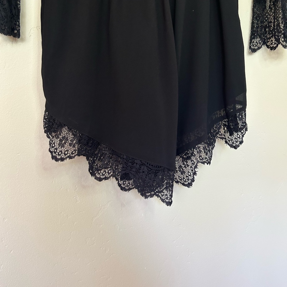 Cotton Candy Black Lace Romper with bell sleeve. Size Small. 007 - Picture 6 of 11
